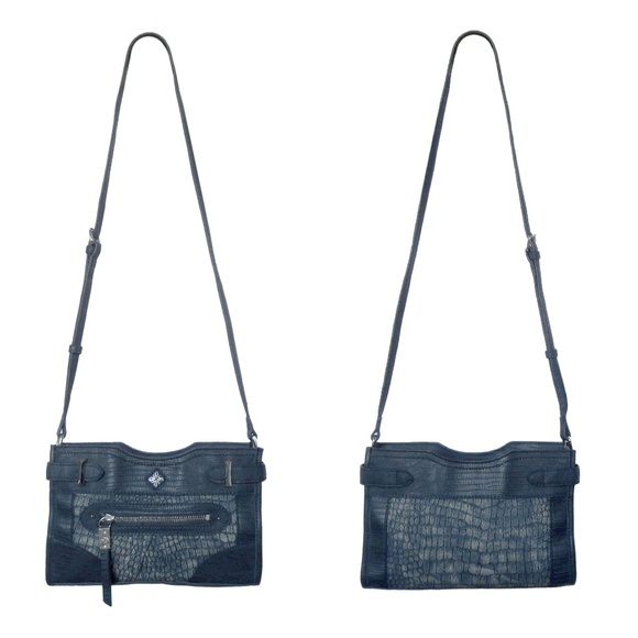 Vera Wang Handbags - Simply Vera Wang Snake Embossed Denim Crossbody